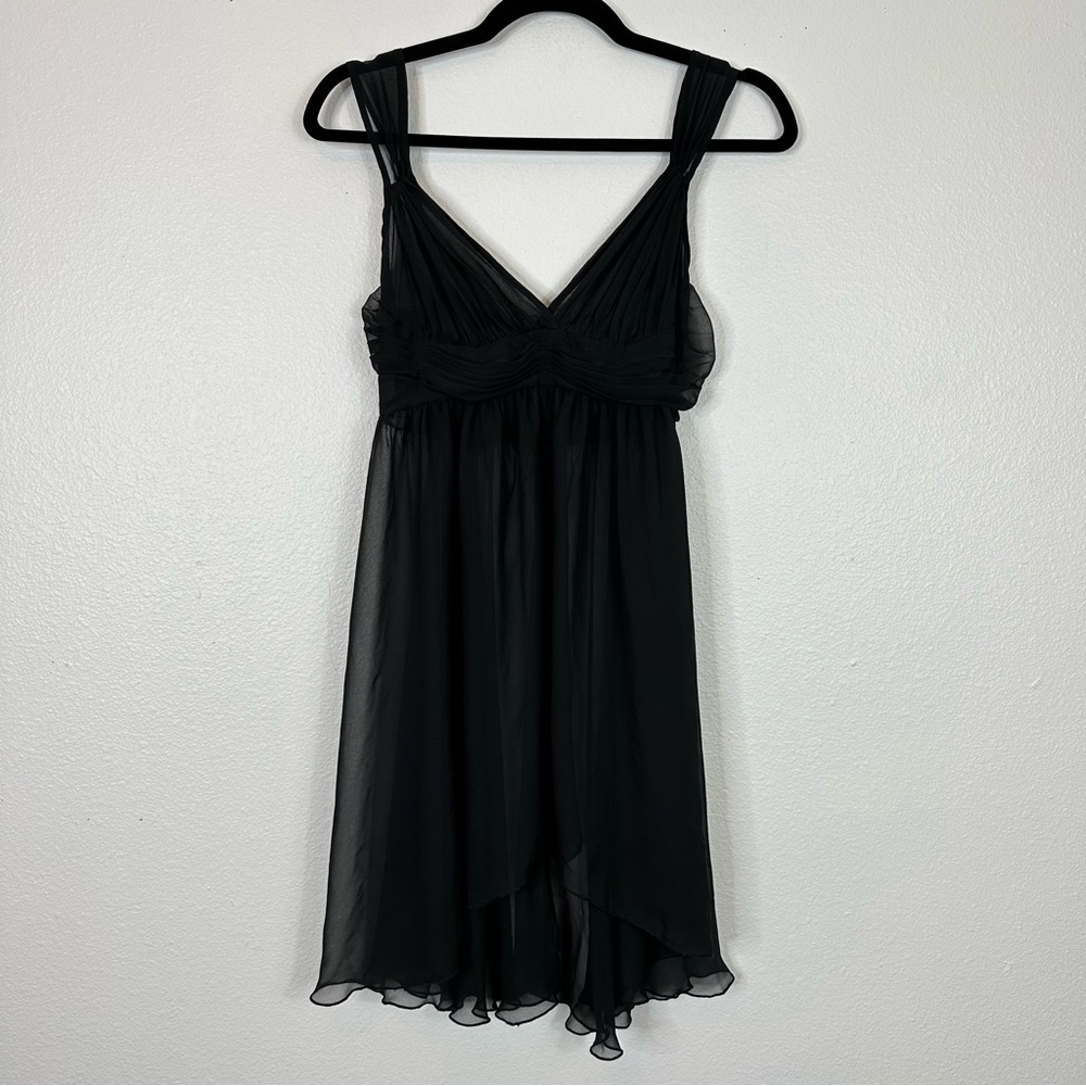 Victoria's Secret Black Sheer Chiffon Chemise Slip